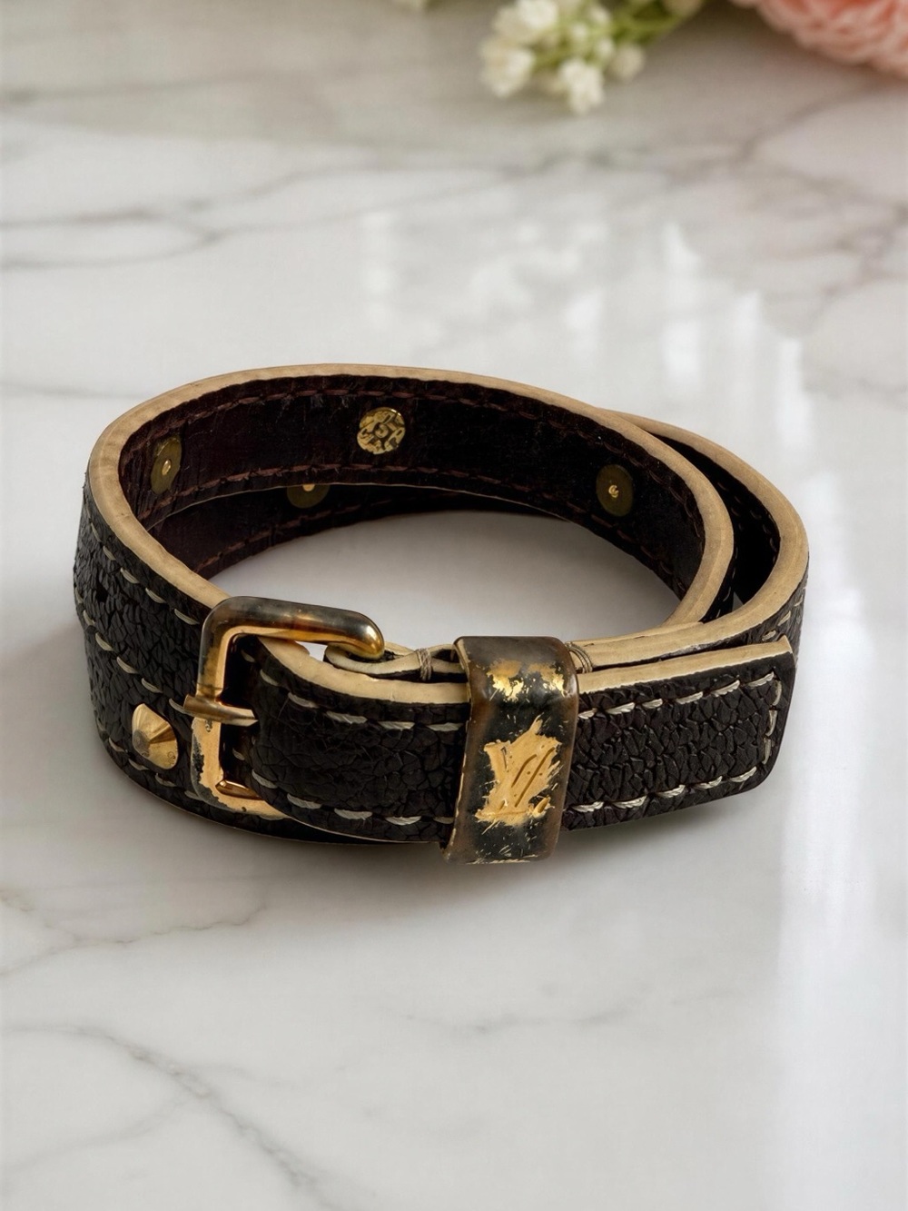 Louis Vuitton Suhali Stud Leather Black bracelet 🌟 - Picture 2 of 8
